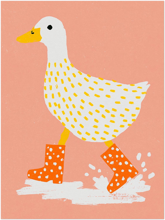 Ente mit Gummistiefeln Poster