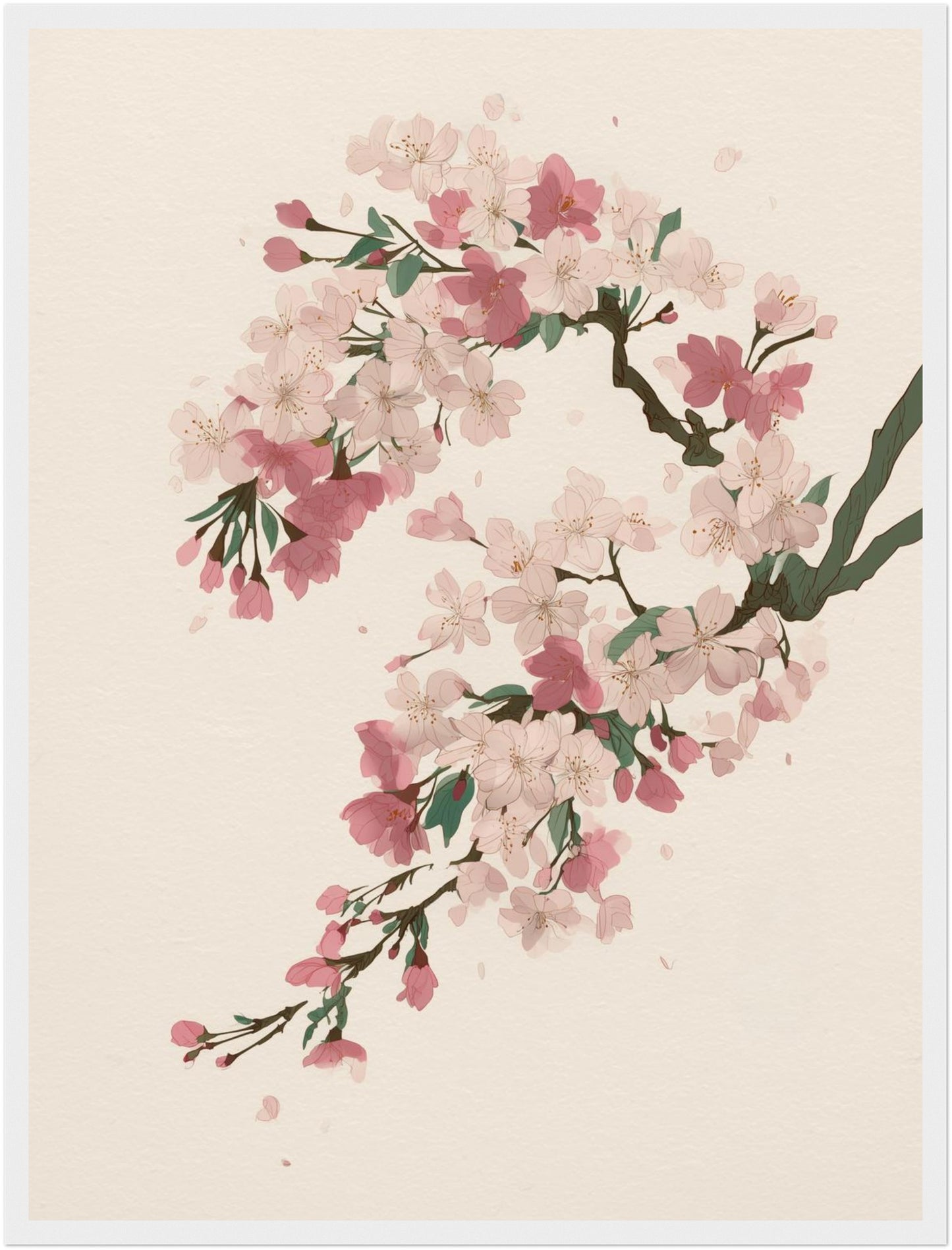 Zarte Kirschblütenzweige Poster