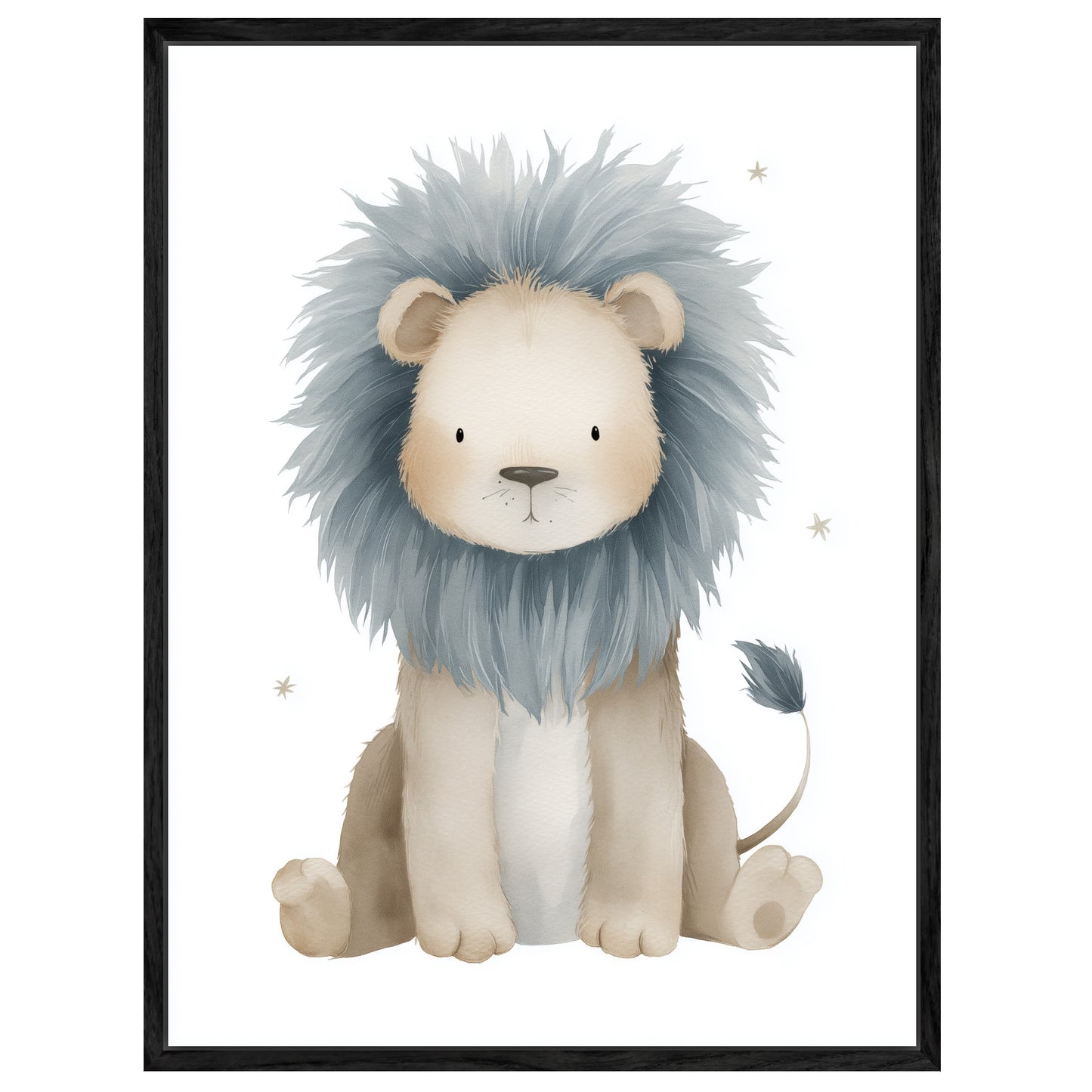 Sanfter Löwe Aquarell Leinwandbild