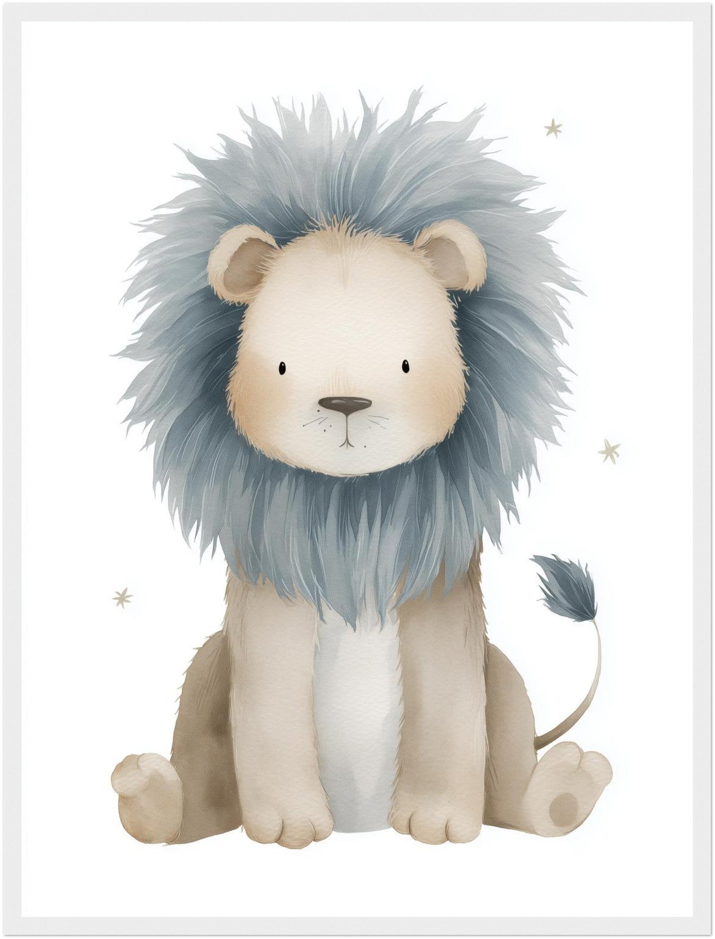 Sanfter Löwe Aquarell Poster