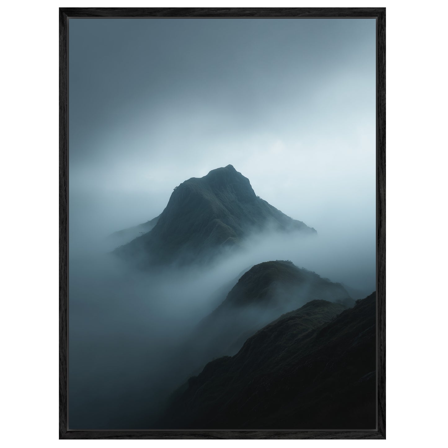 Nebliger Bergkamm im Morgenlicht Leinwandbild