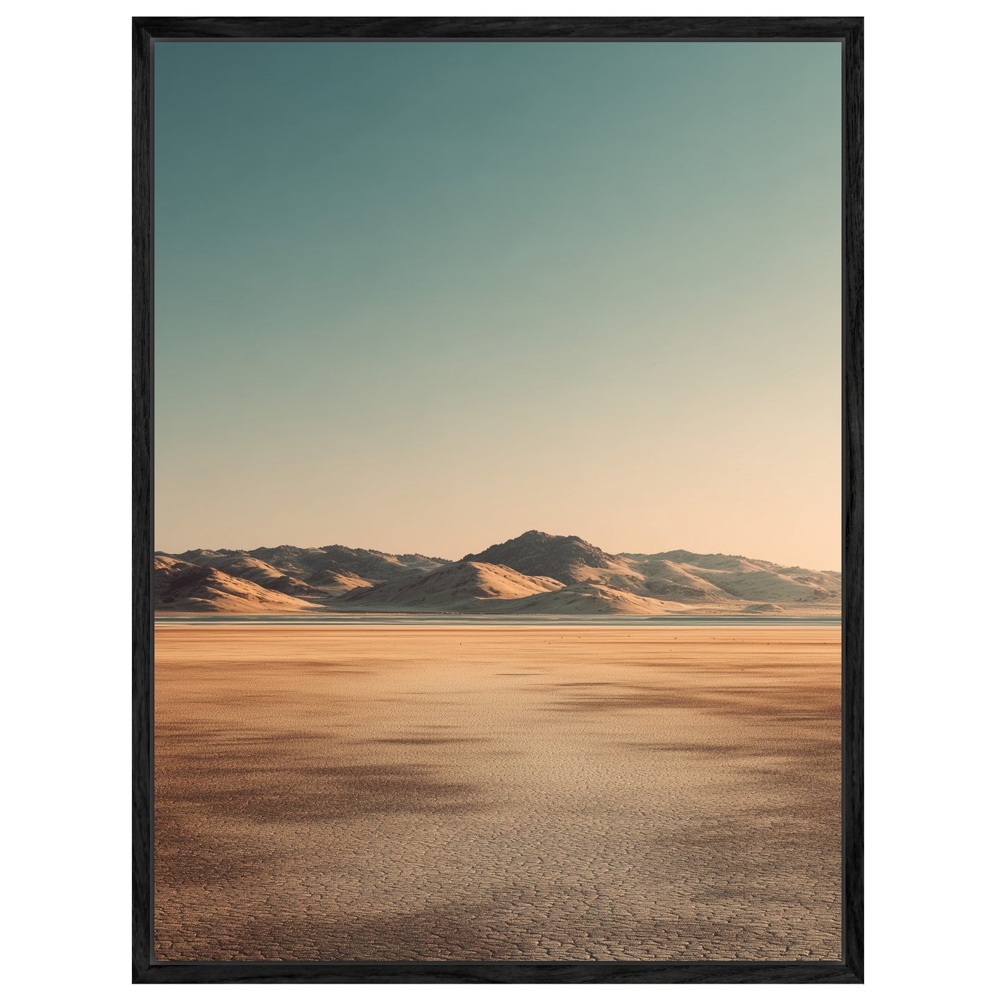 Trockener Boden und Berge Leinwandbild