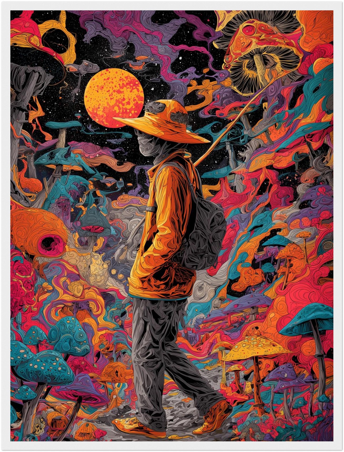 Psychedelischer Pilzwanderer Poster
