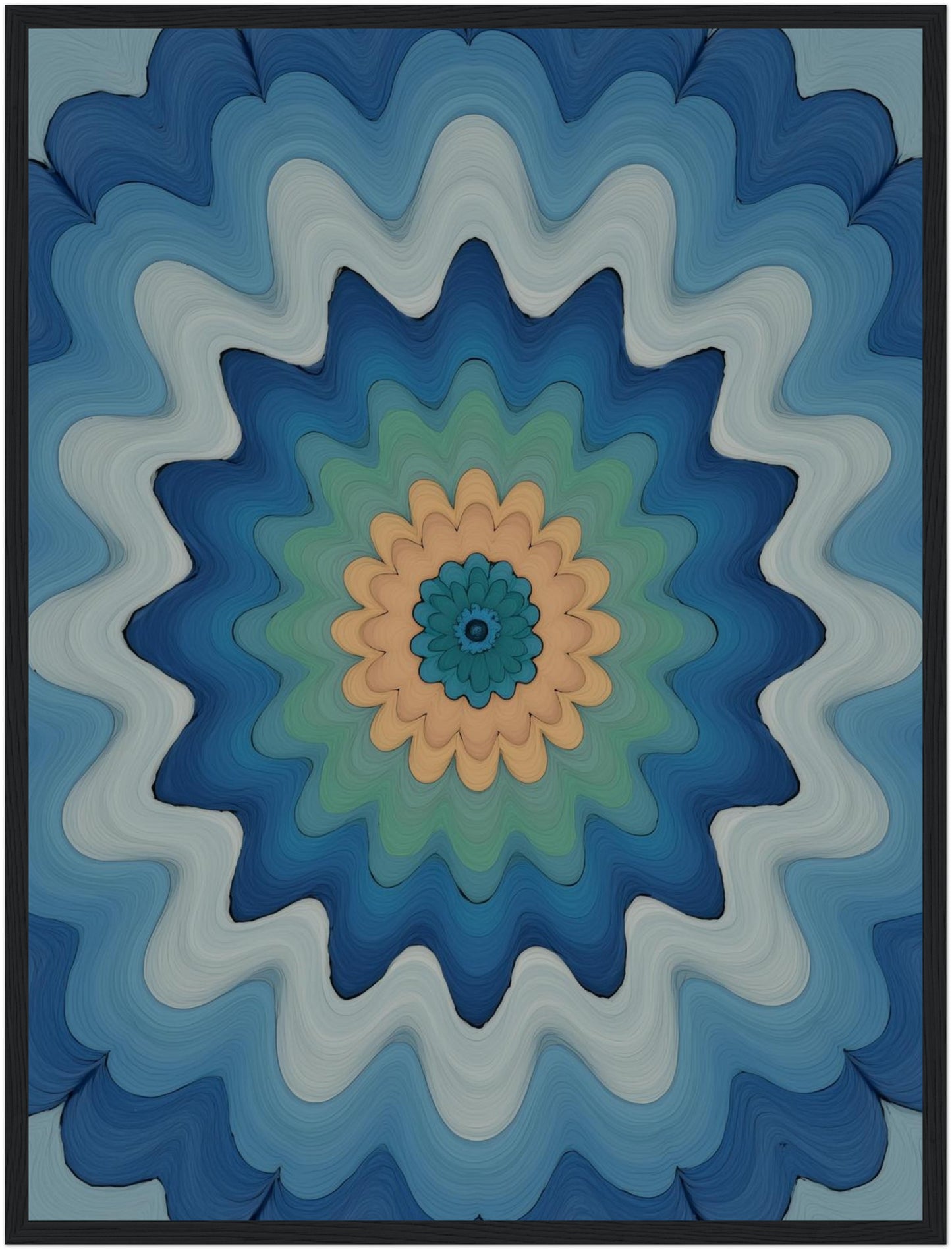 Wellenförmige Mandala Blüte Poster