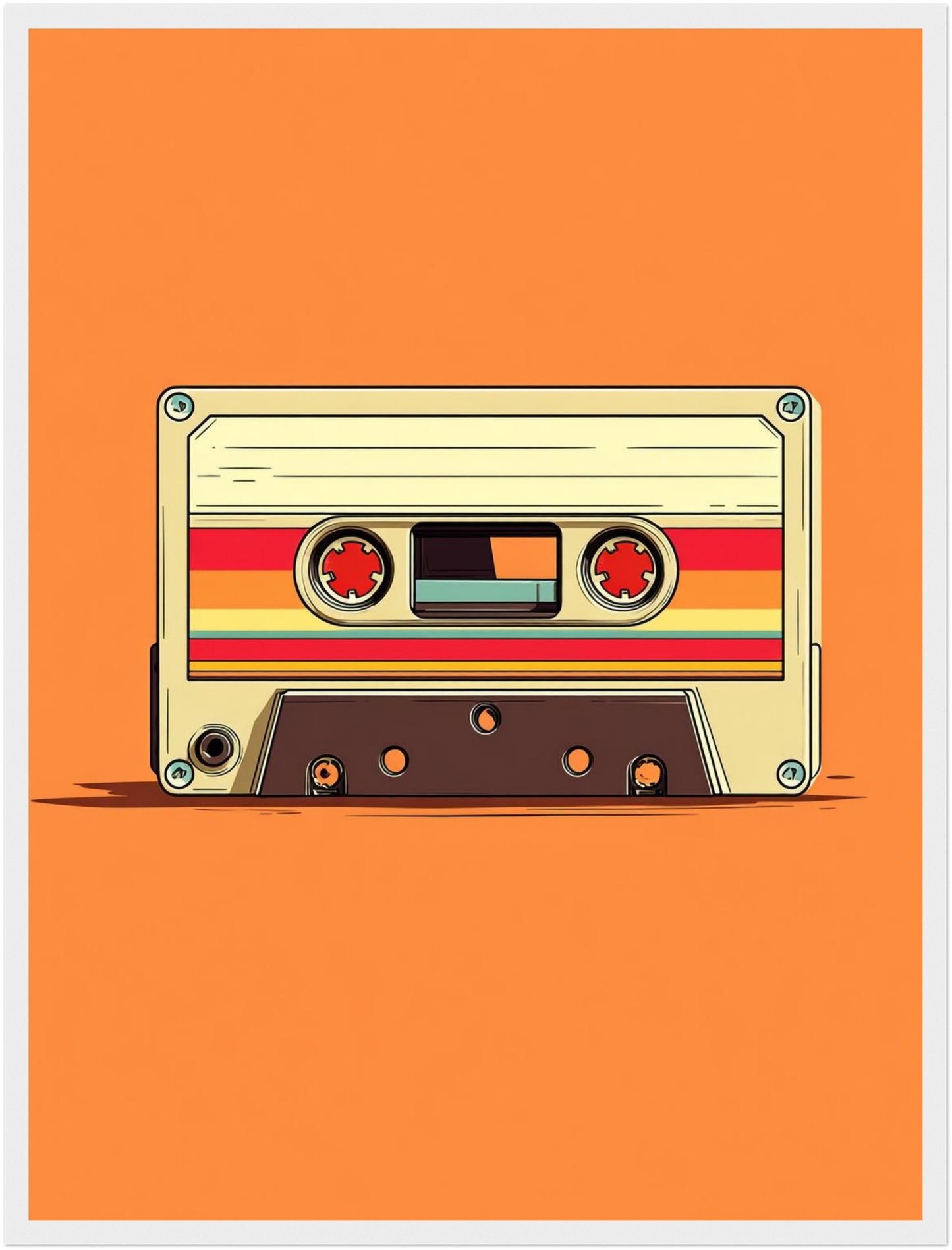 Audiokassette mit Farbstreifen Poster