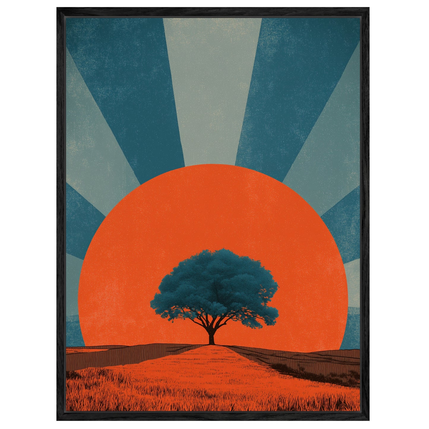 Baum vor Sonne Leinwandbild