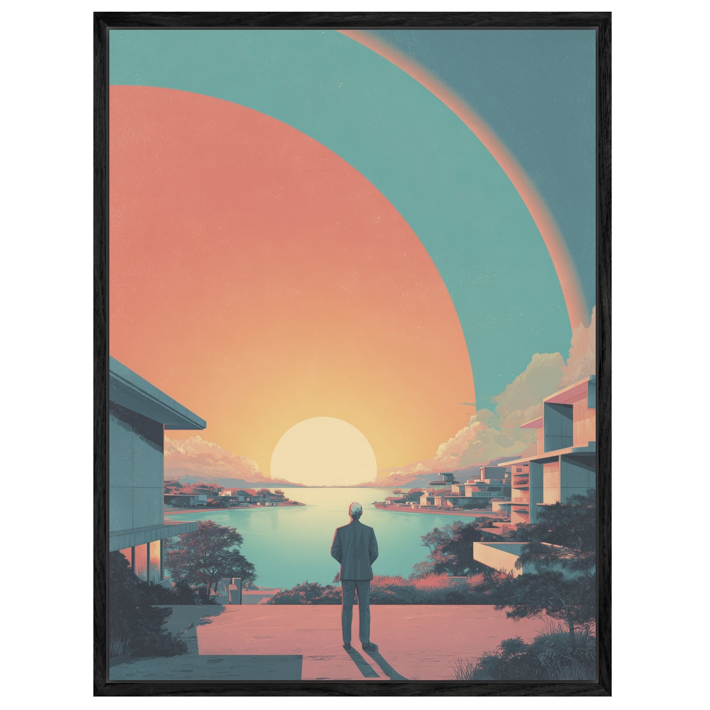 Mann am Wasser Leinwandbild