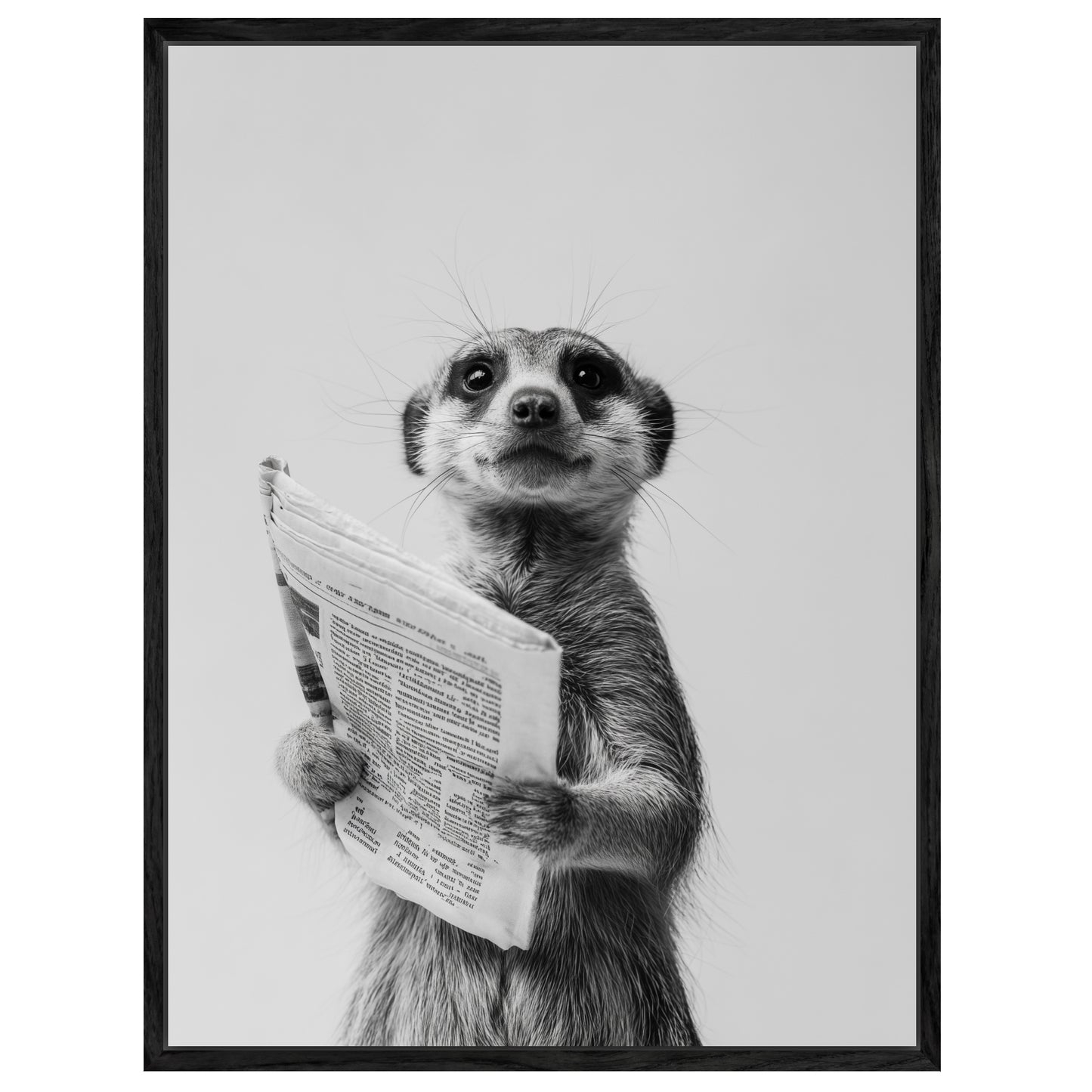 Erdmännchen mit Zeitung Leinwandbild