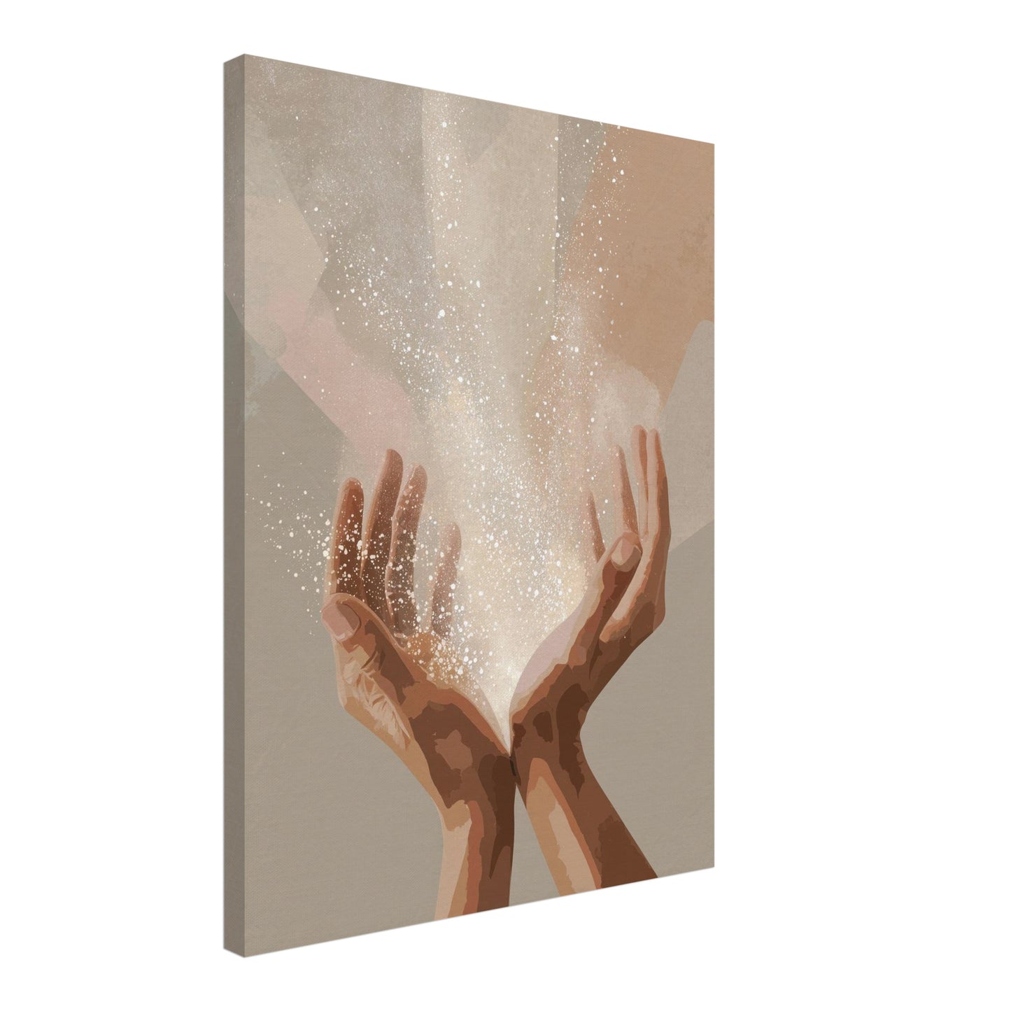 HĂ€nde mit Lichtenergie Leinwandbild