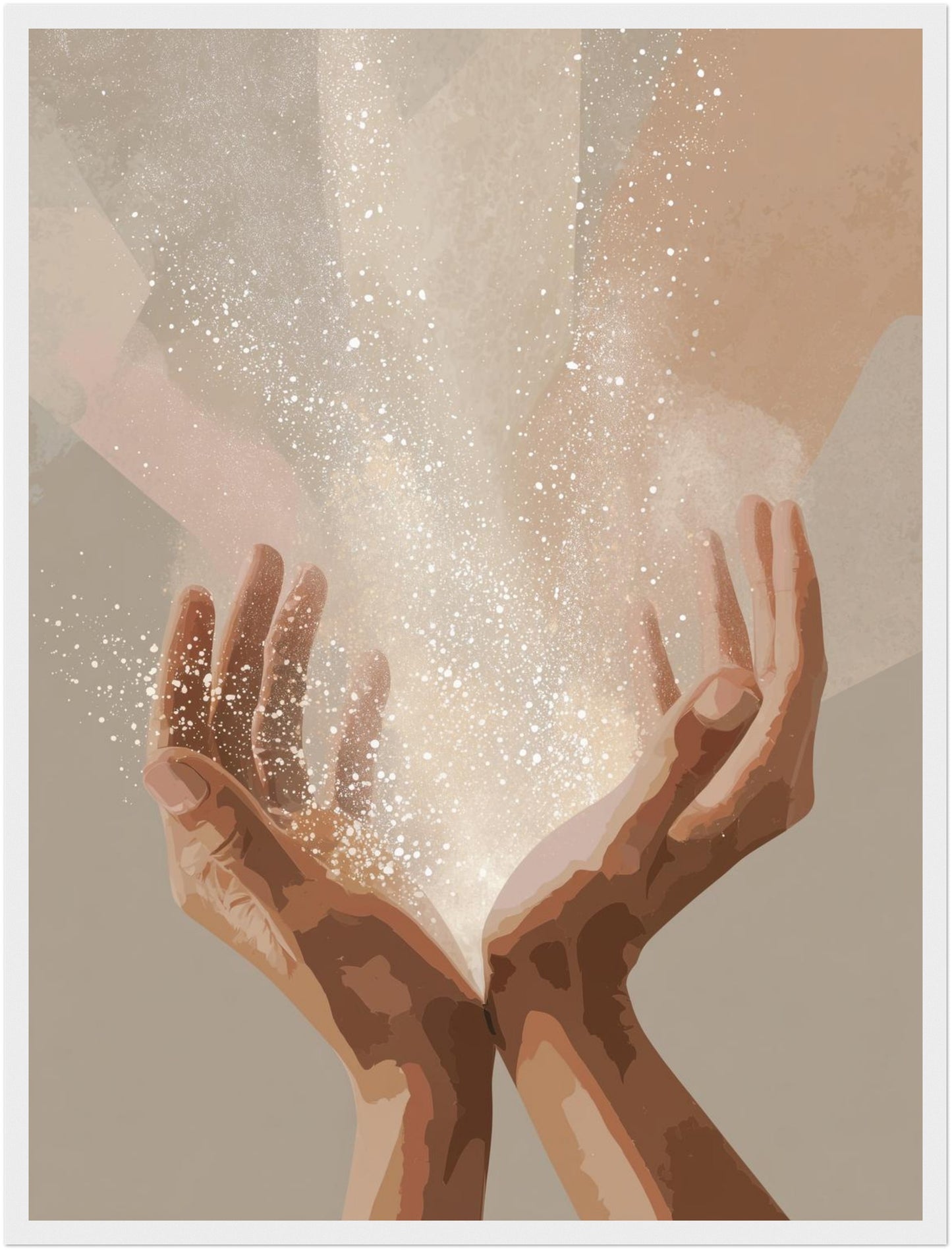 Hände mit Lichtenergie Poster