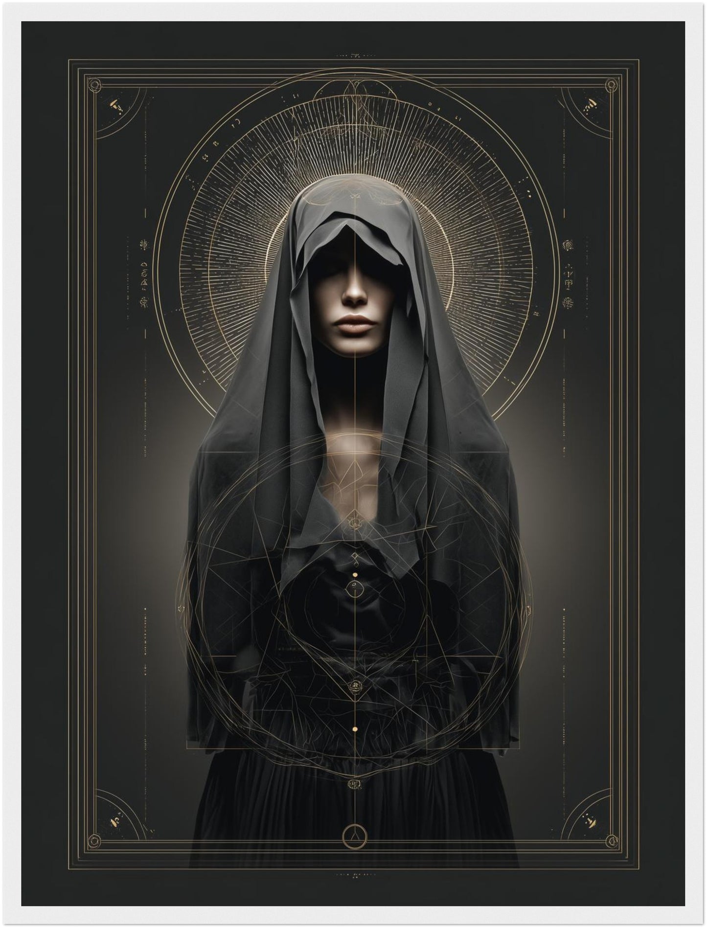 Verschleierte Frau Geometrie Poster