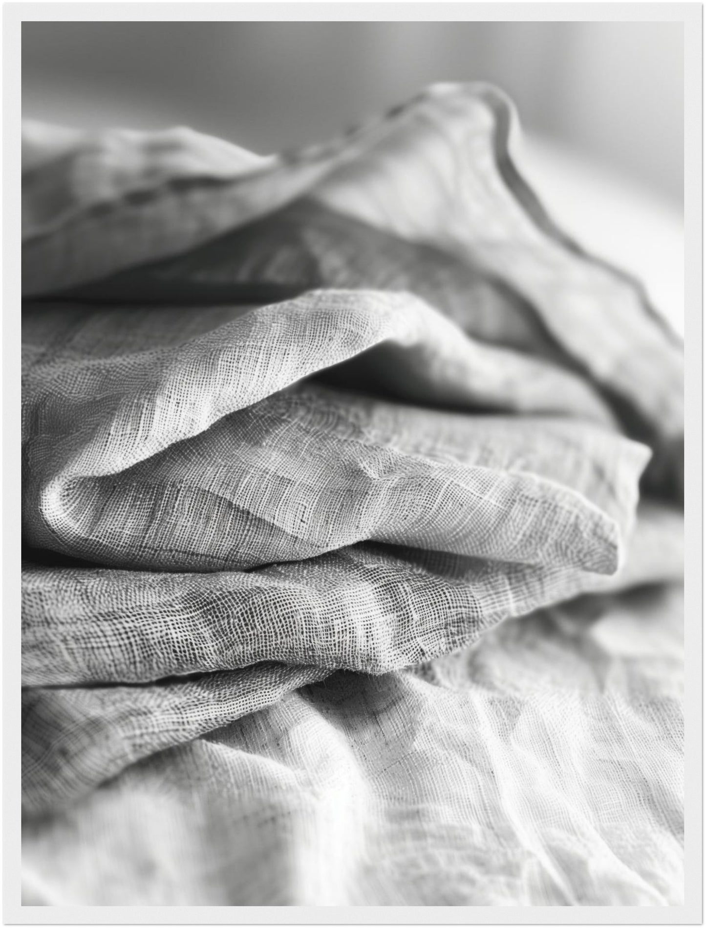 Gefaltetes Leinen Schwarz Weiß Poster