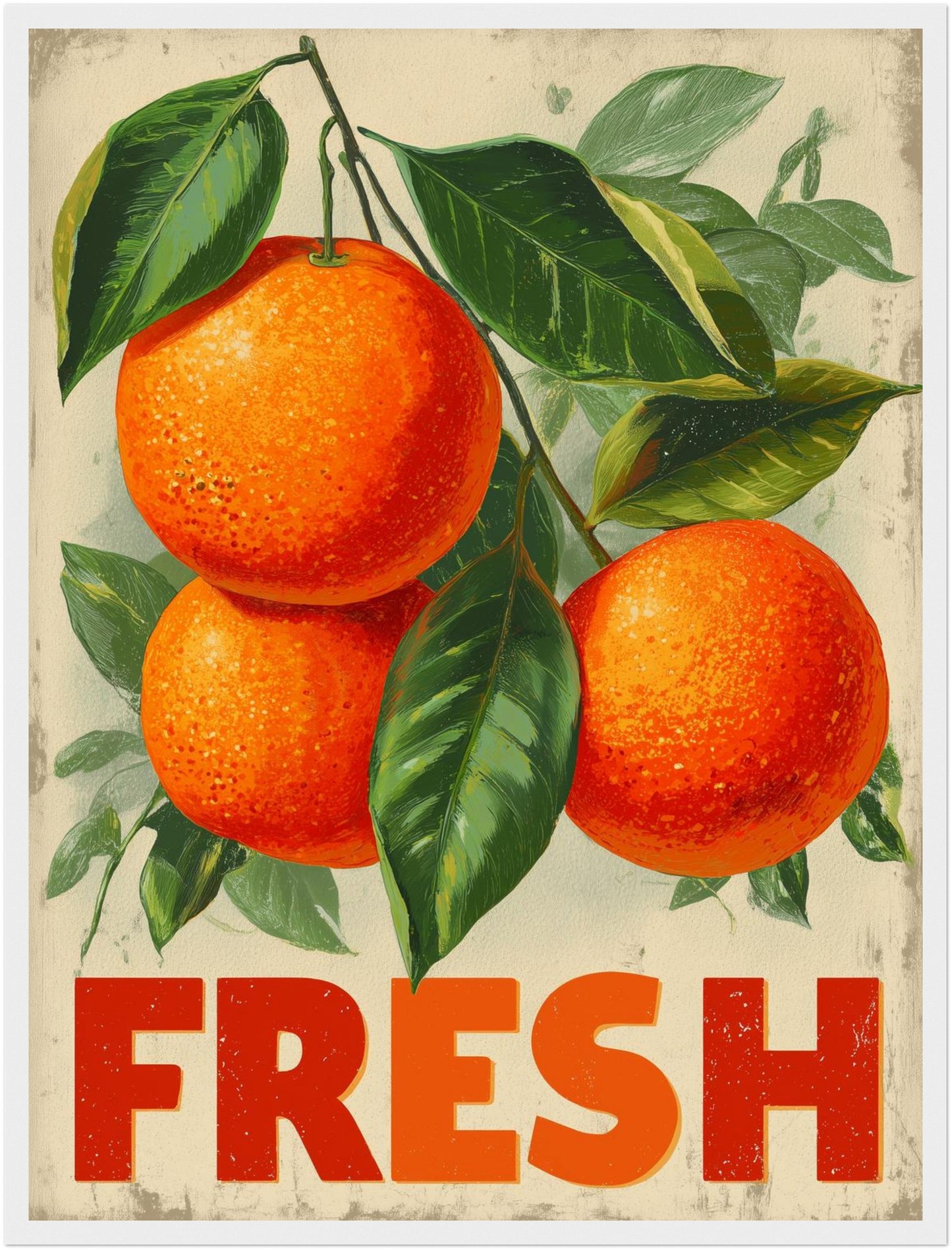 Oranges on Branch Poster