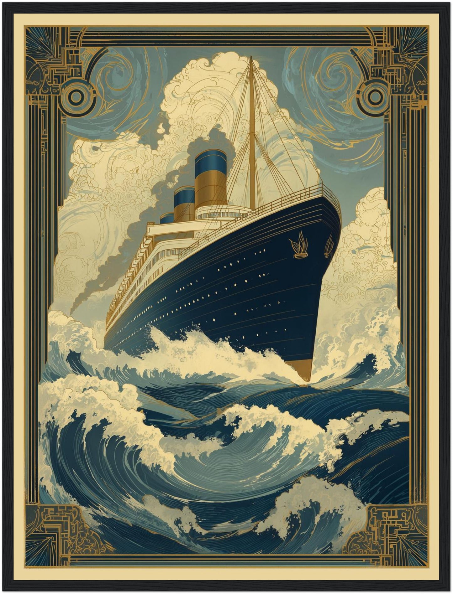 Schiff in Wellen Poster