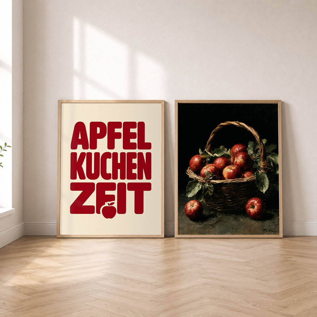 Set-Ansicht: Apfel Poster Set – Retro & Stillleben (2er)