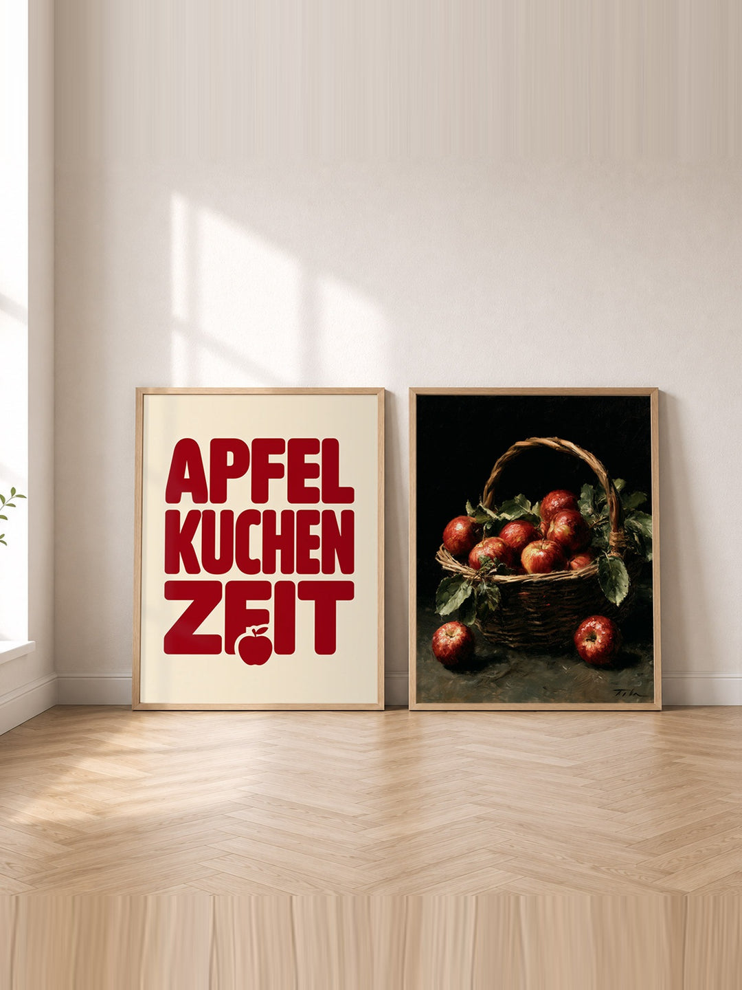 Set-Ansicht: Apfel Poster Set – Retro & Stillleben (2er)