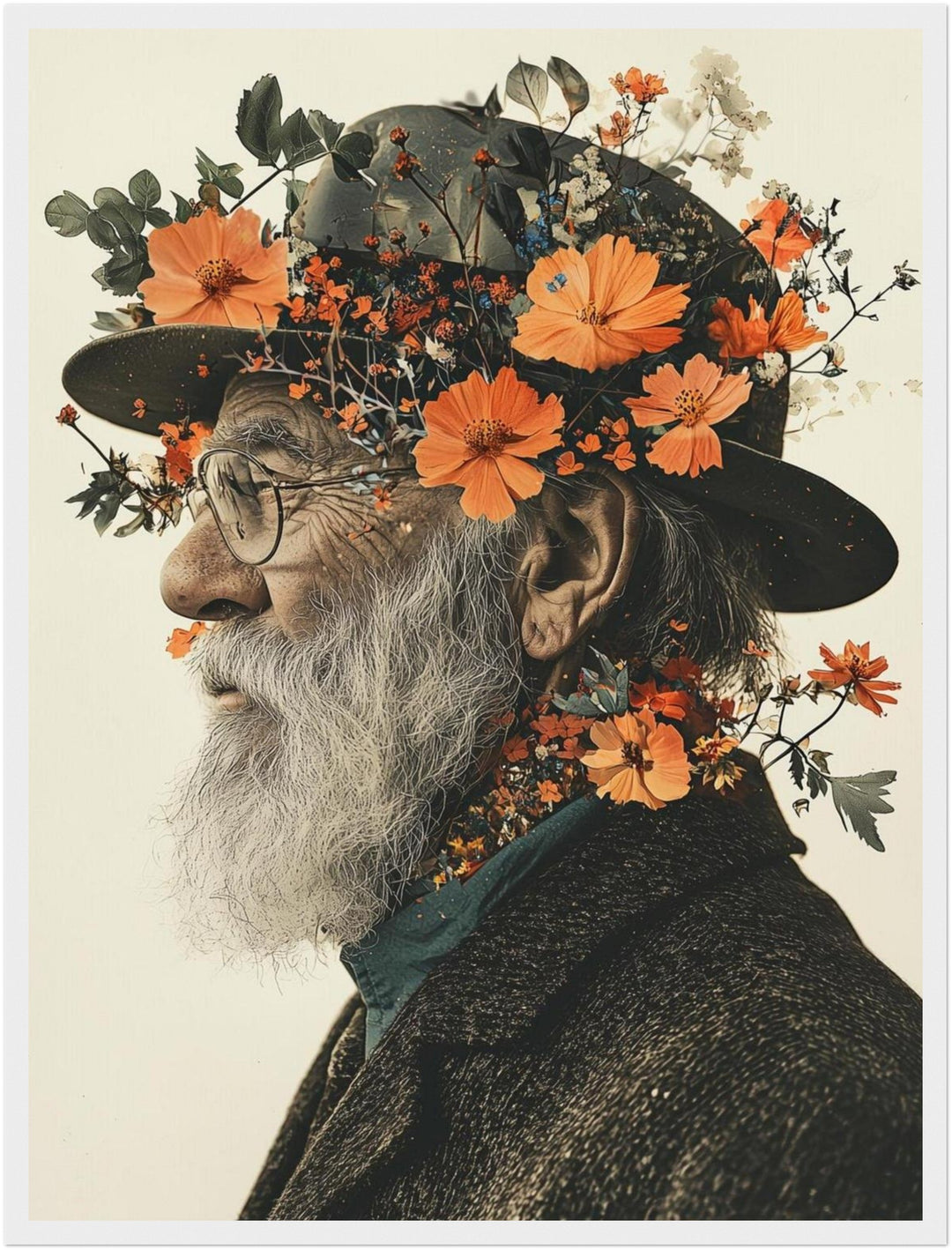 Blumiger Veteran Vintage – Wandkunst