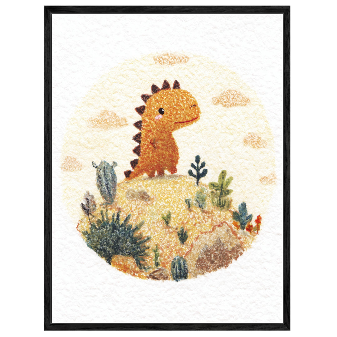 Kleiner Dinosaurier Landschaft Poster Kinderzimmer – mattes Kunstdruck-Papier – Ansicht 7
