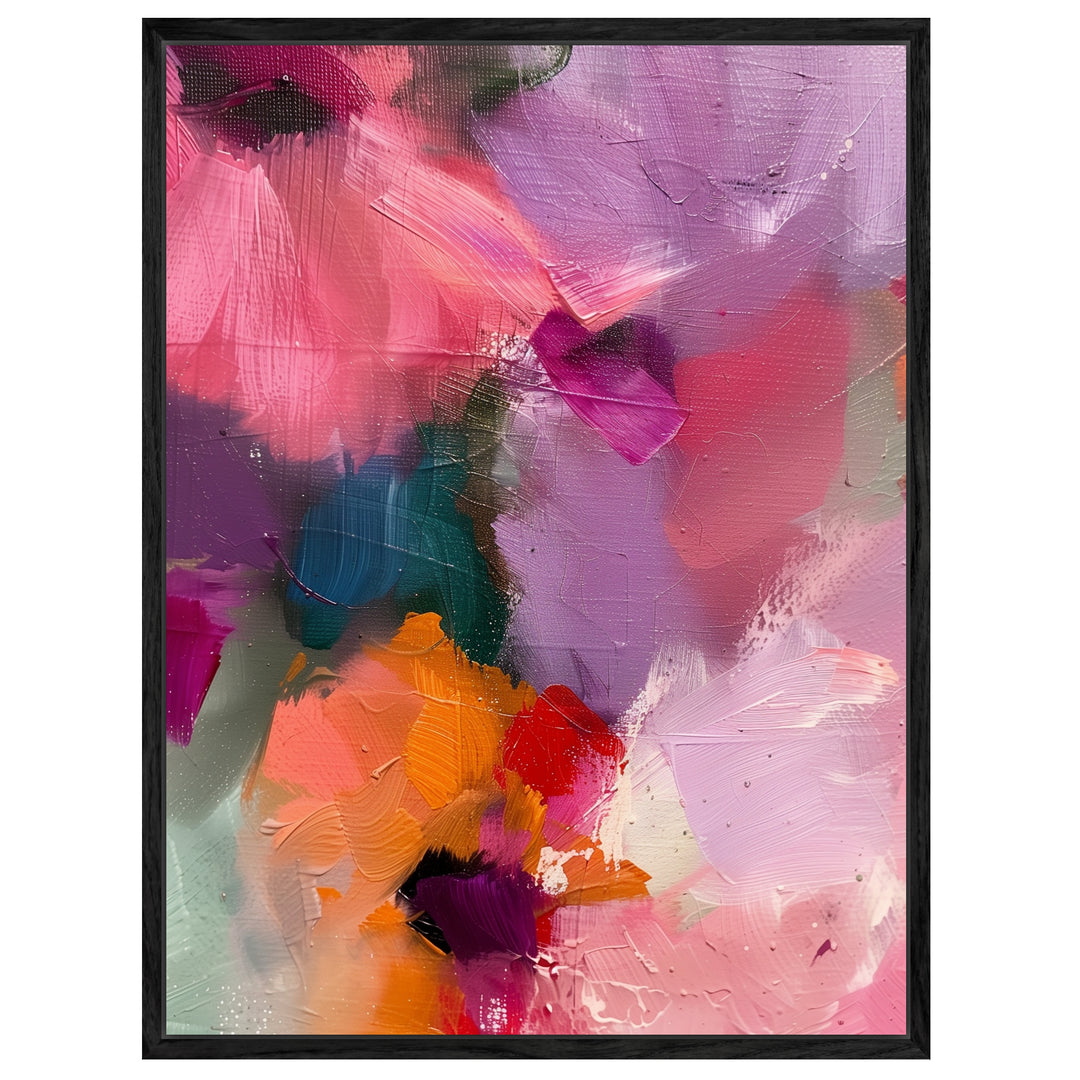 Abstrakte Blumen Leinwandbild abstrakt – Leinwand auf Holzrahmen – Ansicht 7