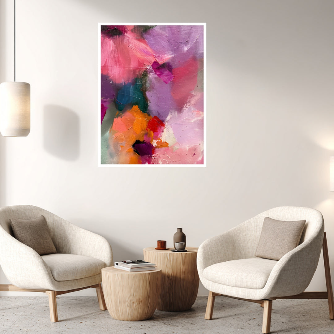 Abstrakte Blumen Poster abstrakt – mattes Kunstdruck-Papier – Ansicht 3