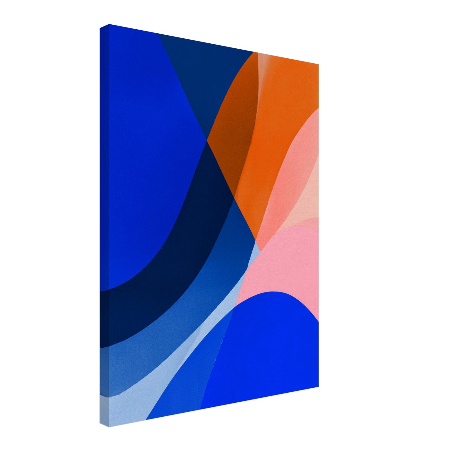 Blau Orange Formen Leinwandbild
