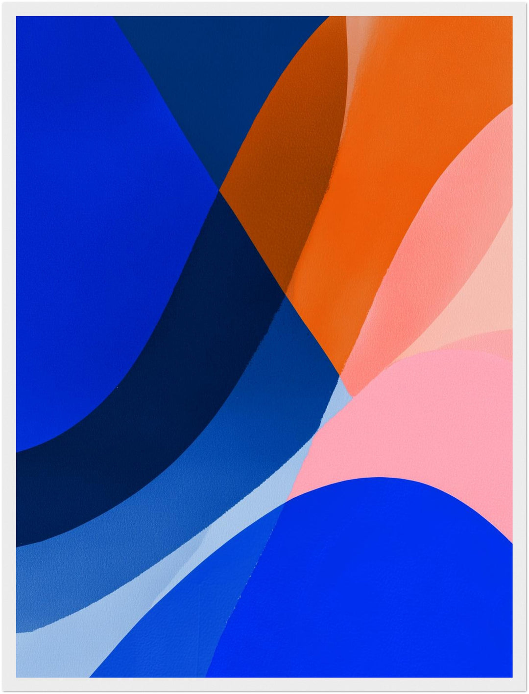 Blau orange Formen Poster abstrakt – mattes Kunstdruck-Papier – Ansicht 6