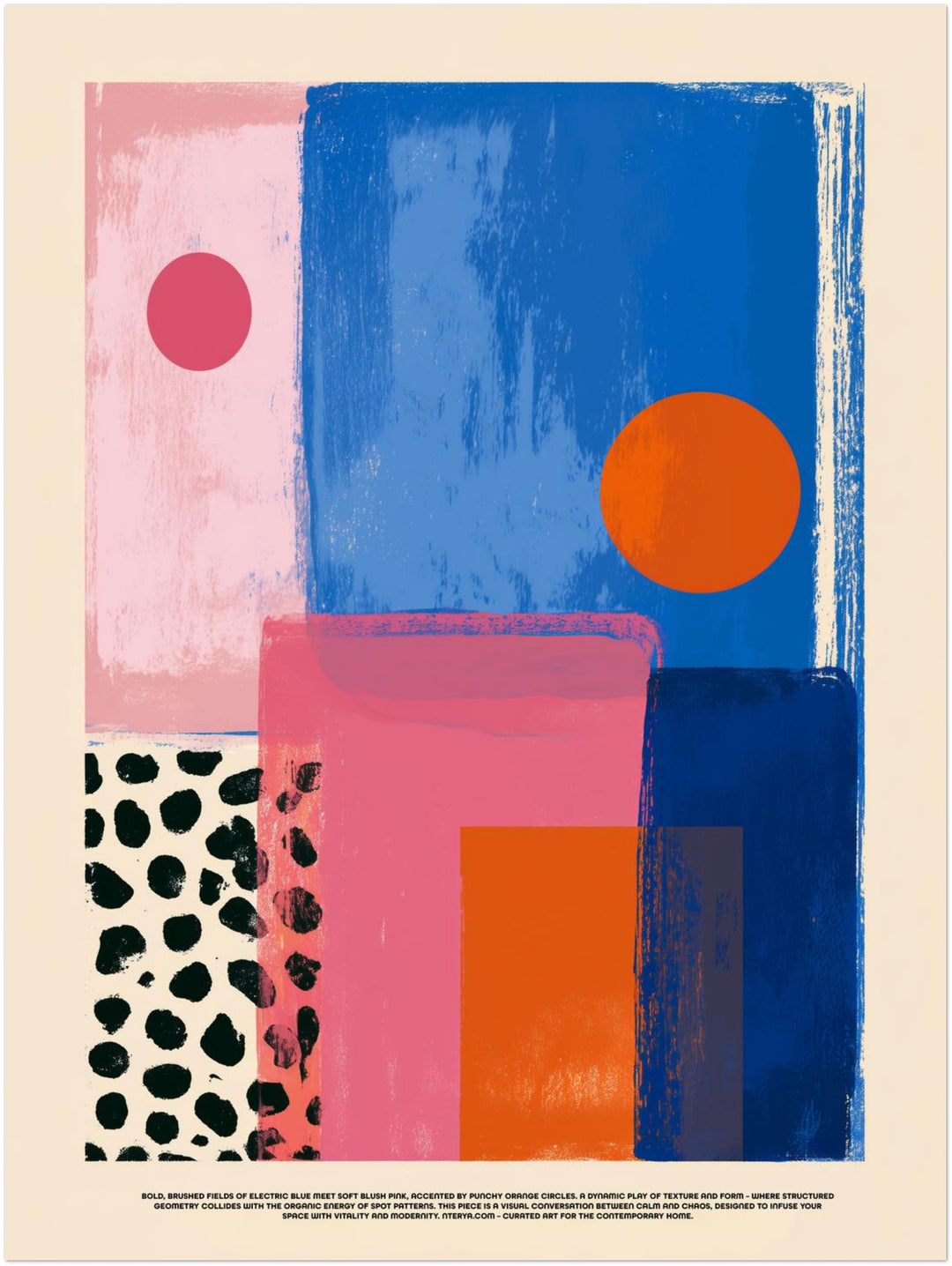 Blaue pinke Formen abstrakt – Wandkunst