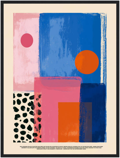 Blaue Pinke Formen Poster