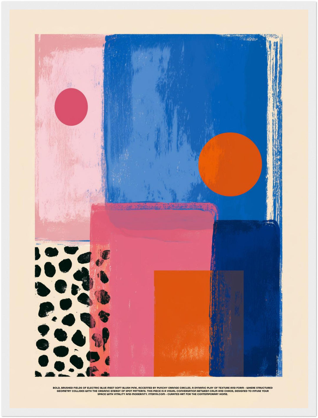Blaue pinke Formen Poster abstrakt – mattes Kunstdruck-Papier – Ansicht 6