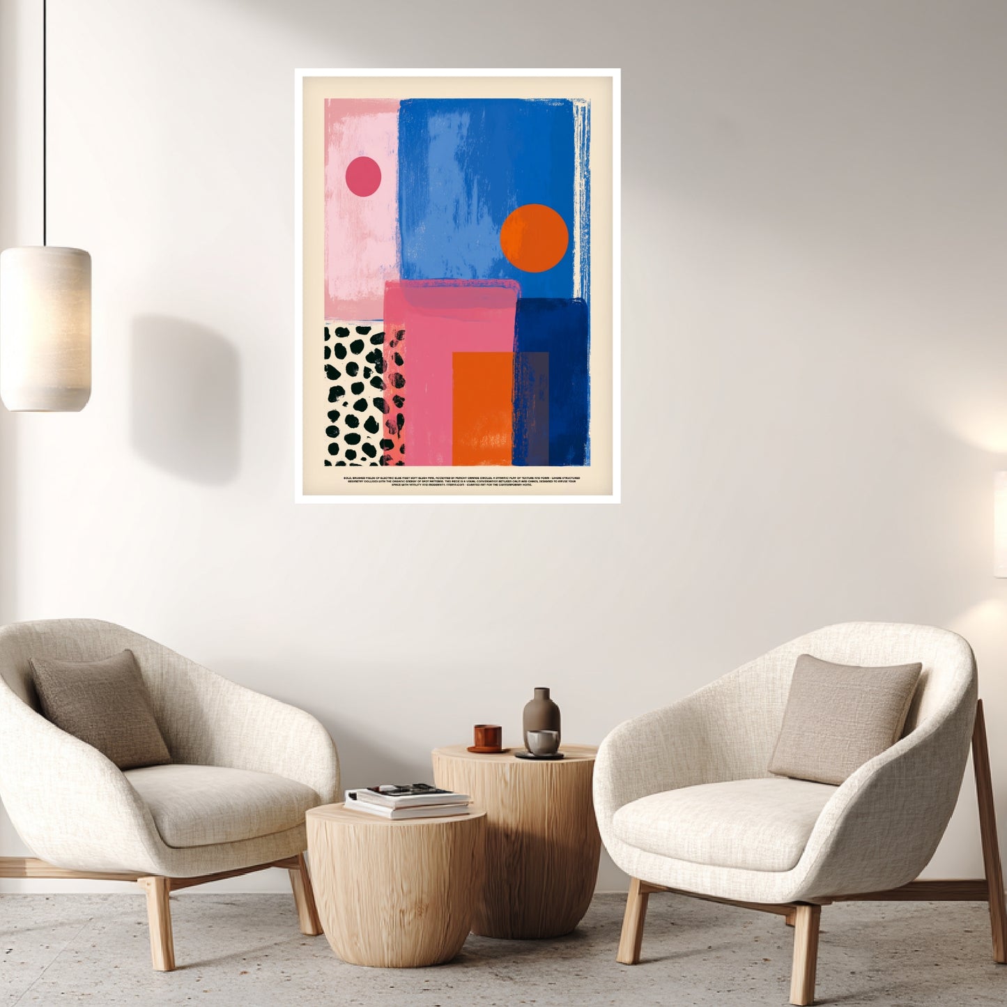 Blaue Pinke Formen Poster