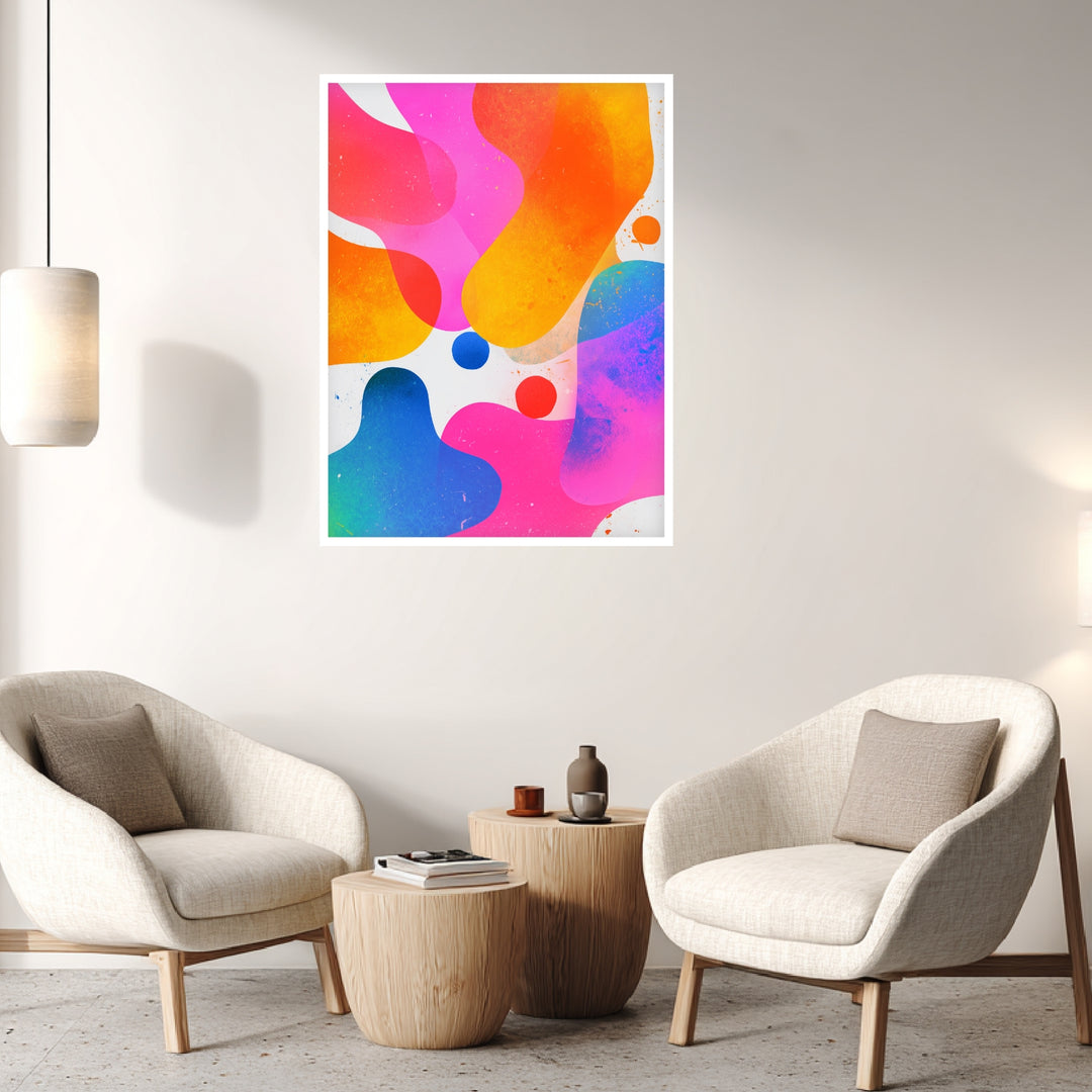 Bunte abstrakte Farbformen Poster abstrakt – mattes Kunstdruck-Papier – Ansicht 3