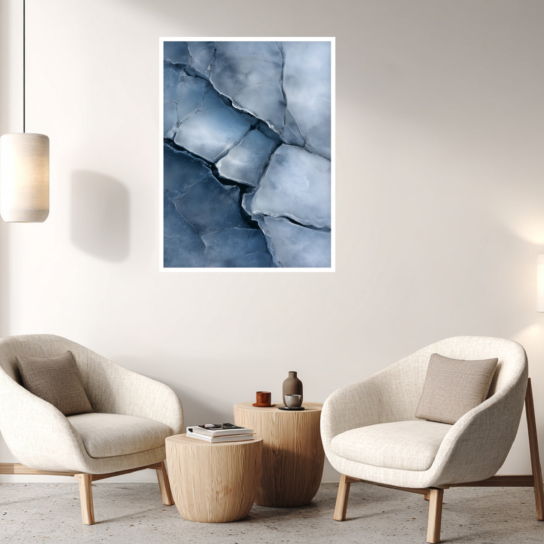 Eisartige Steinstruktur Poster Landschaft – mattes Kunstdruck-Papier – Ansicht 4