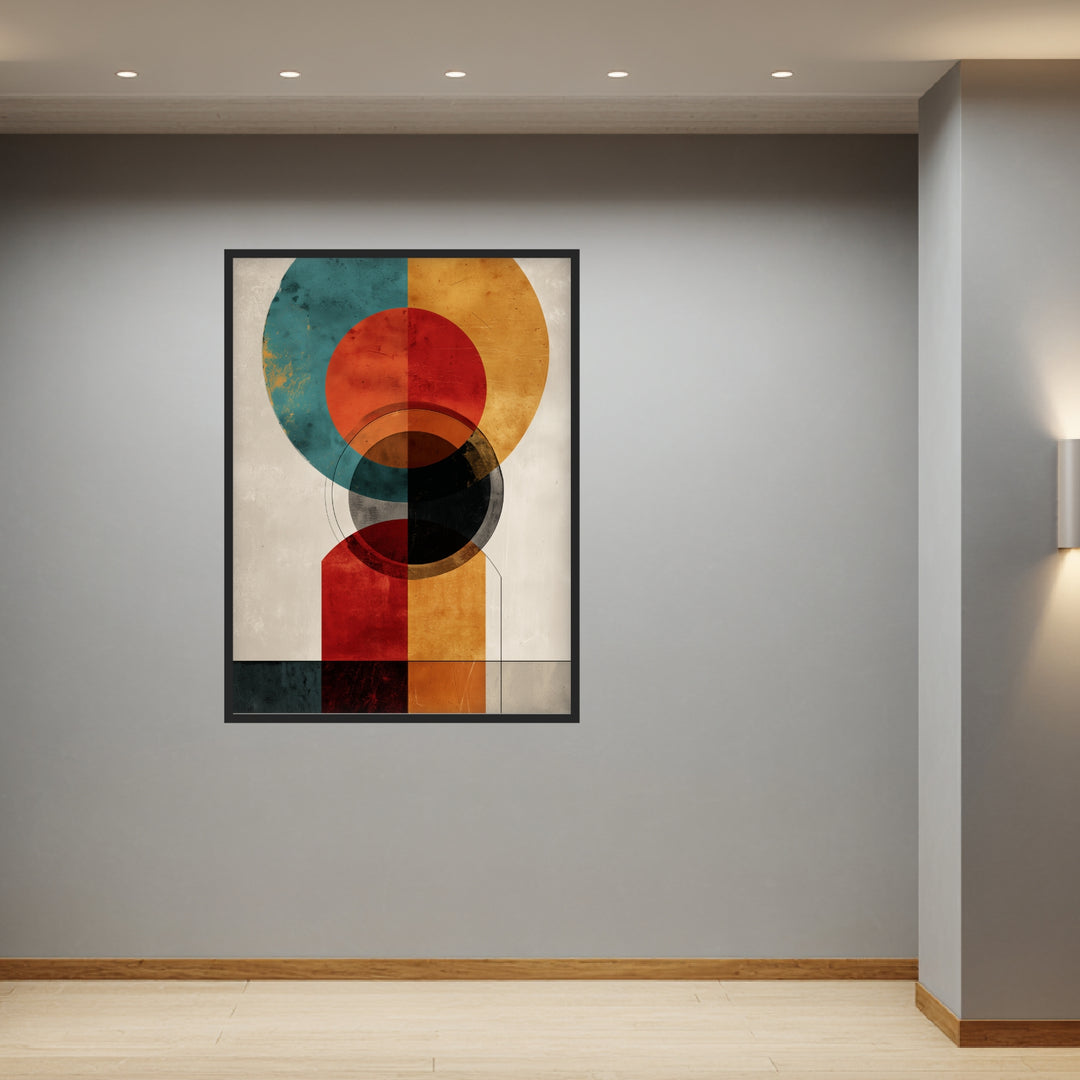 Geometrische Kreise Farbflächen Poster abstrakt – mattes Kunstdruck-Papier – Ansicht 3