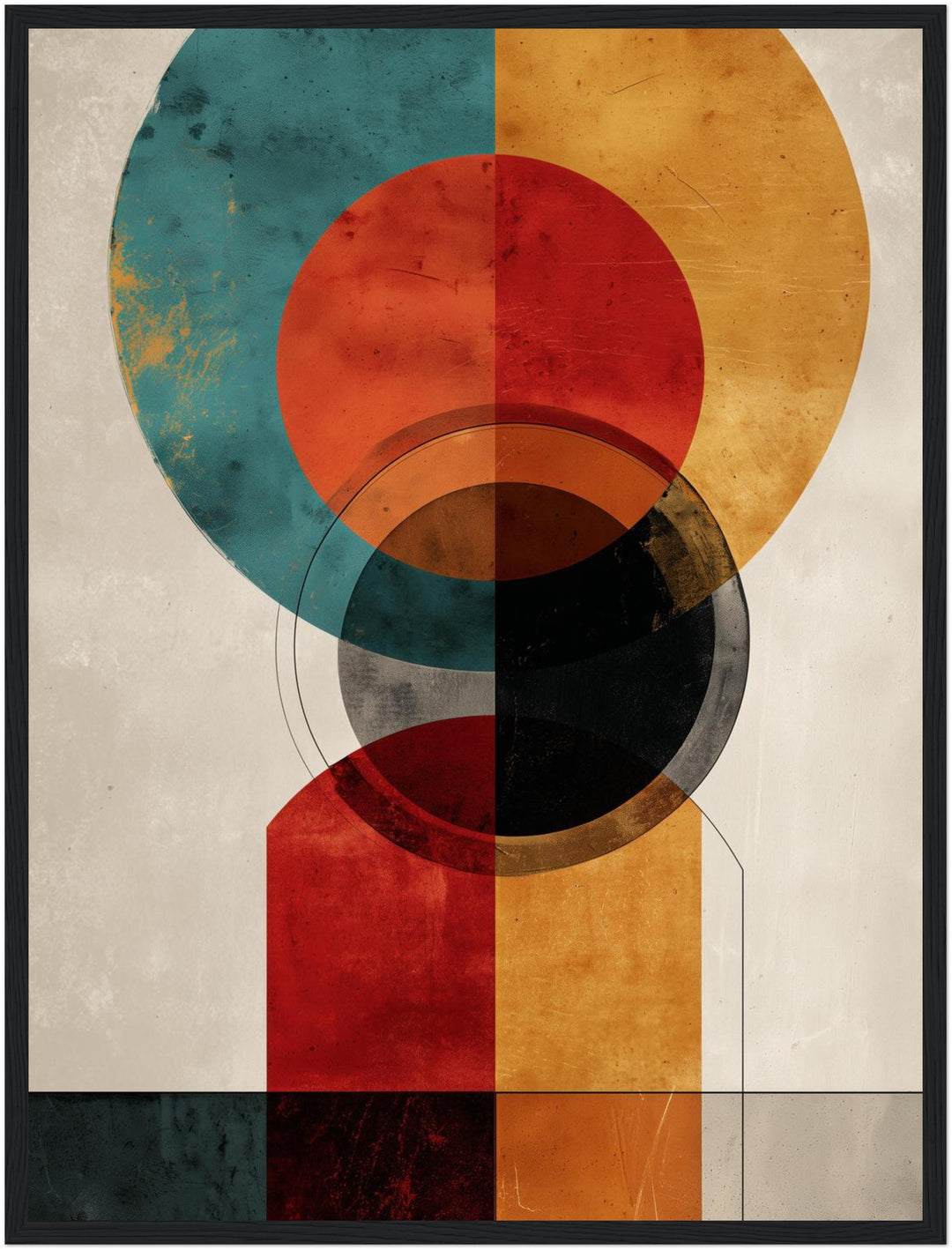 Geometrische Kreise Farbflächen Poster abstrakt – mattes Kunstdruck-Papier – Ansicht 5