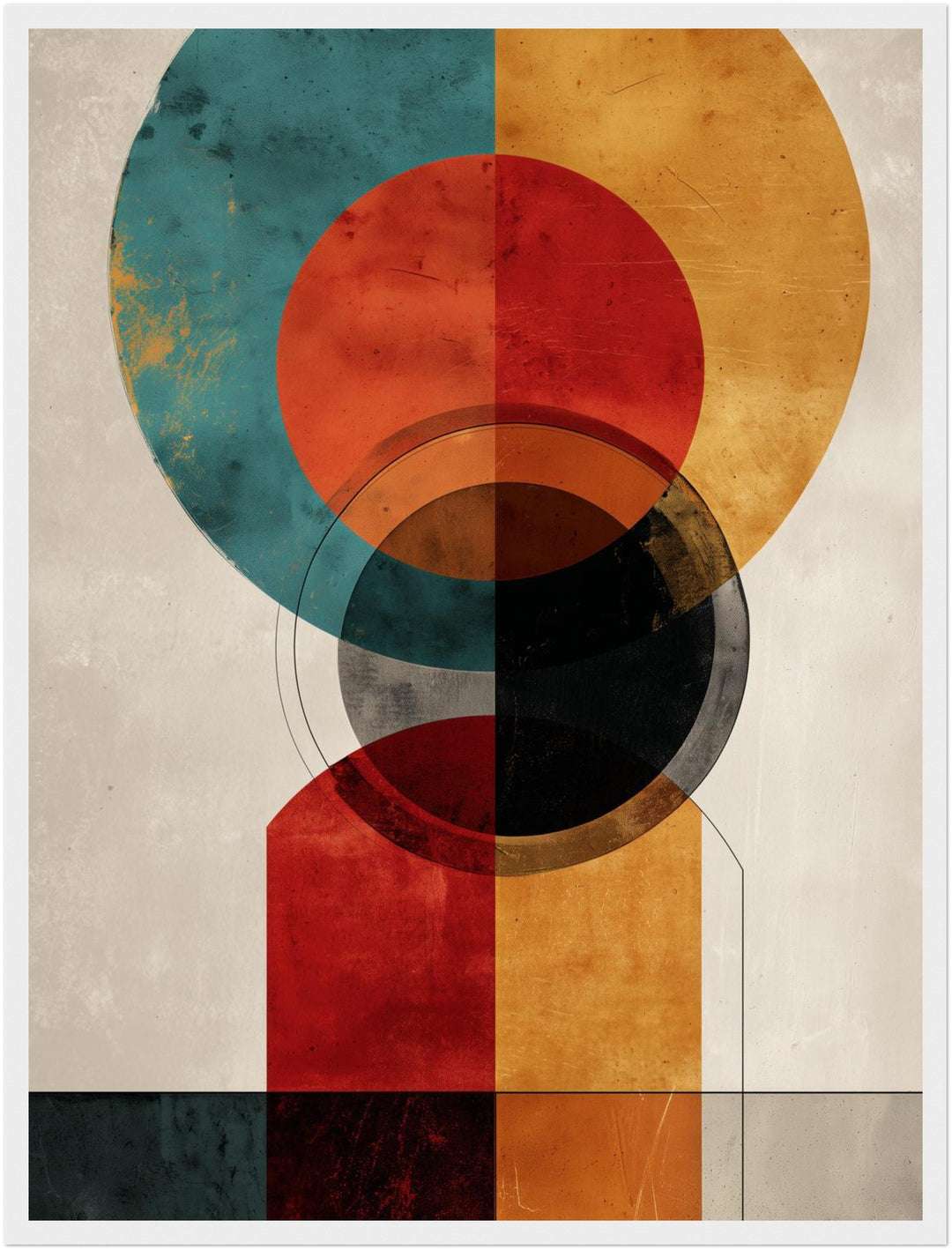 Geometrische Kreise Farbflächen Poster abstrakt – mattes Kunstdruck-Papier – Ansicht 6