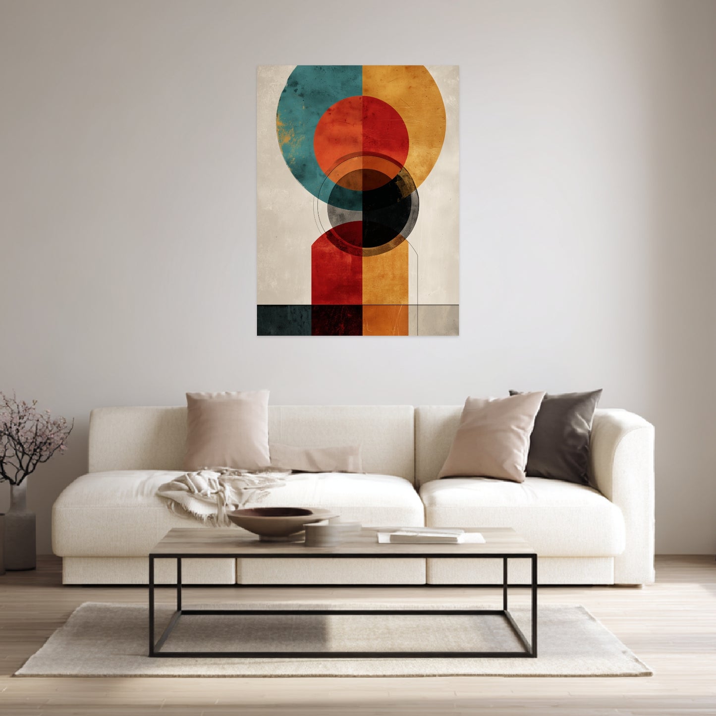 Geometrische Kreise Farbflächen Poster