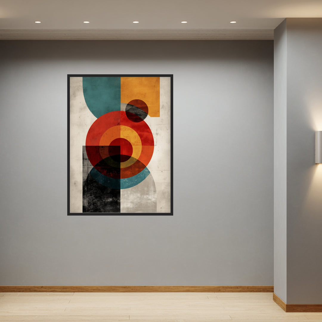 Geometrische Kreisflächen Komposition Poster abstrakt – mattes Kunstdruck-Papier – Ansicht 3