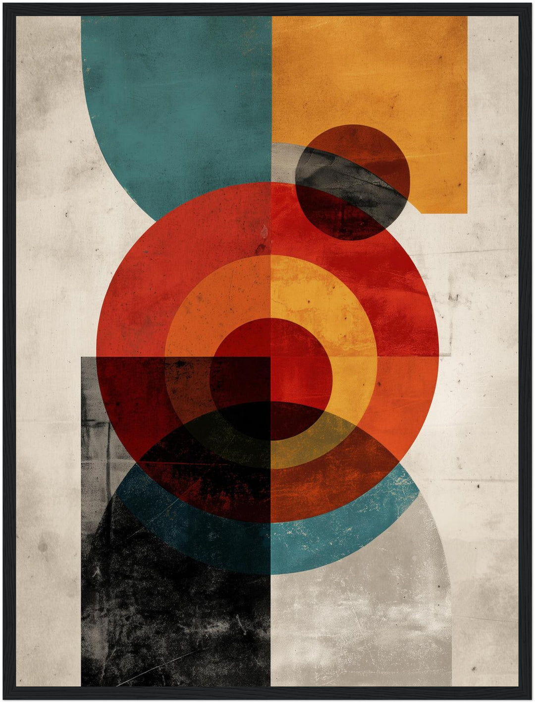 Geometrische Kreisflächen Komposition Poster abstrakt – mattes Kunstdruck-Papier – Ansicht 5