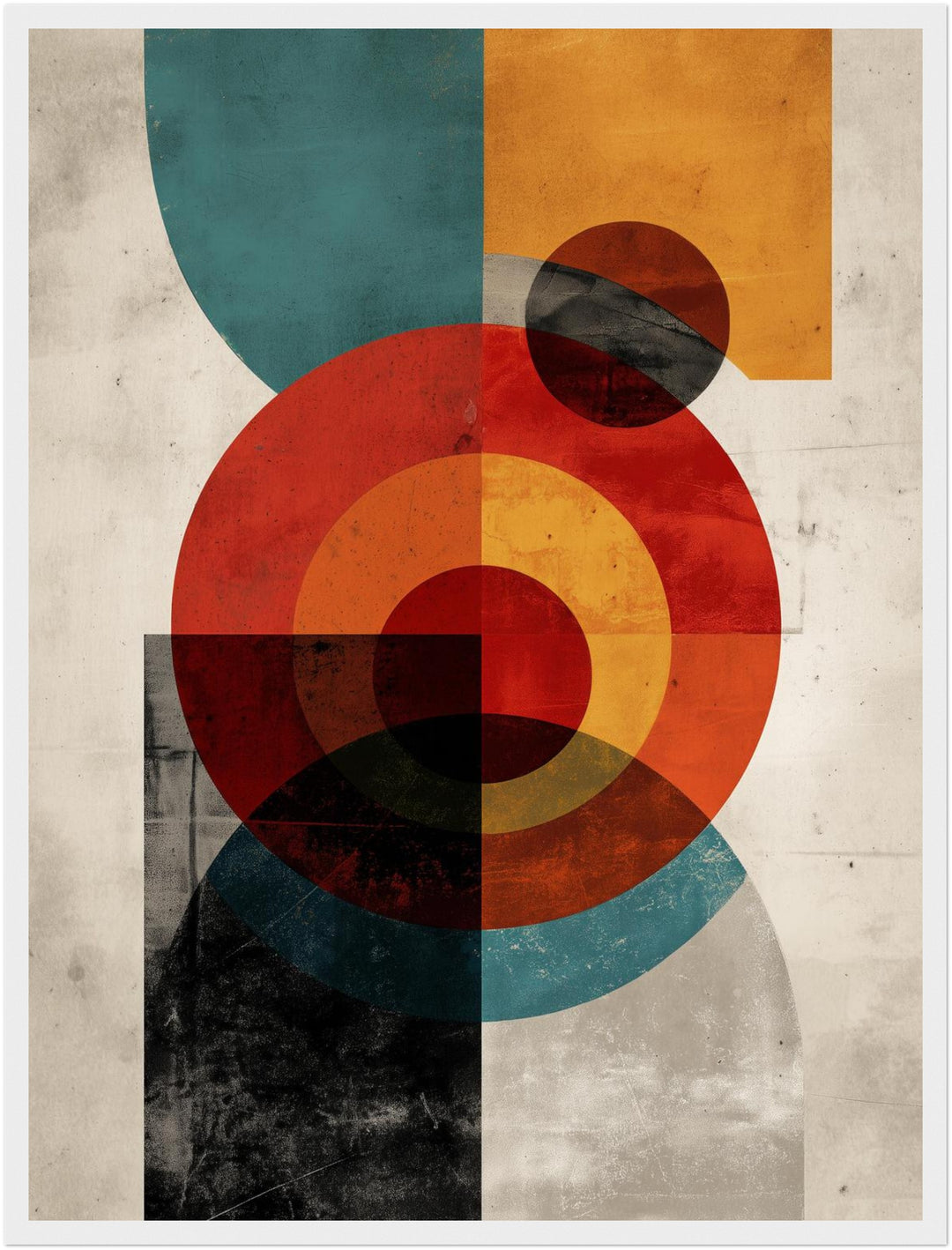 Geometrische Kreisflächen Komposition Poster abstrakt – mattes Kunstdruck-Papier – Ansicht 6