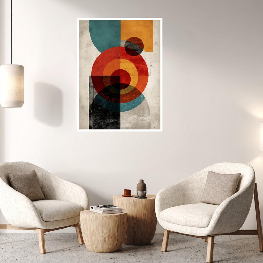 Geometrische Kreisflächen Komposition Poster abstrakt – mattes Kunstdruck-Papier – Ansicht 4
