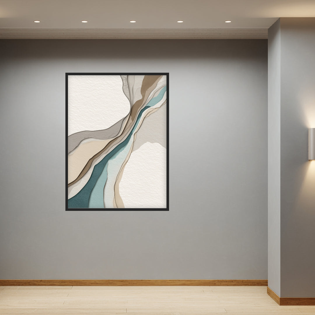 Geschichtete Linien in Naturtönen Poster abstrakt – mattes Kunstdruck-Papier – Ansicht 3