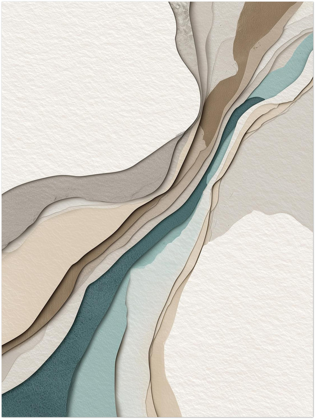 Geschichtete Linien in Naturtönen abstrakt – Wandkunst
