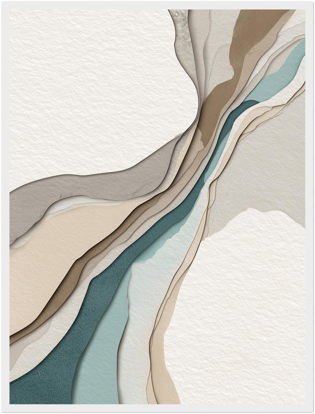 Geschichtete Linien in Naturtönen Poster abstrakt – mattes Kunstdruck-Papier – Ansicht 6