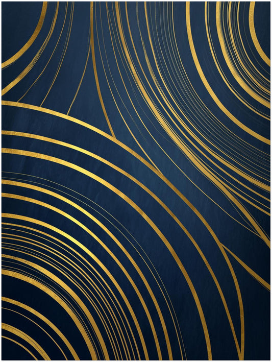 Goldene Linien auf Blau Poster