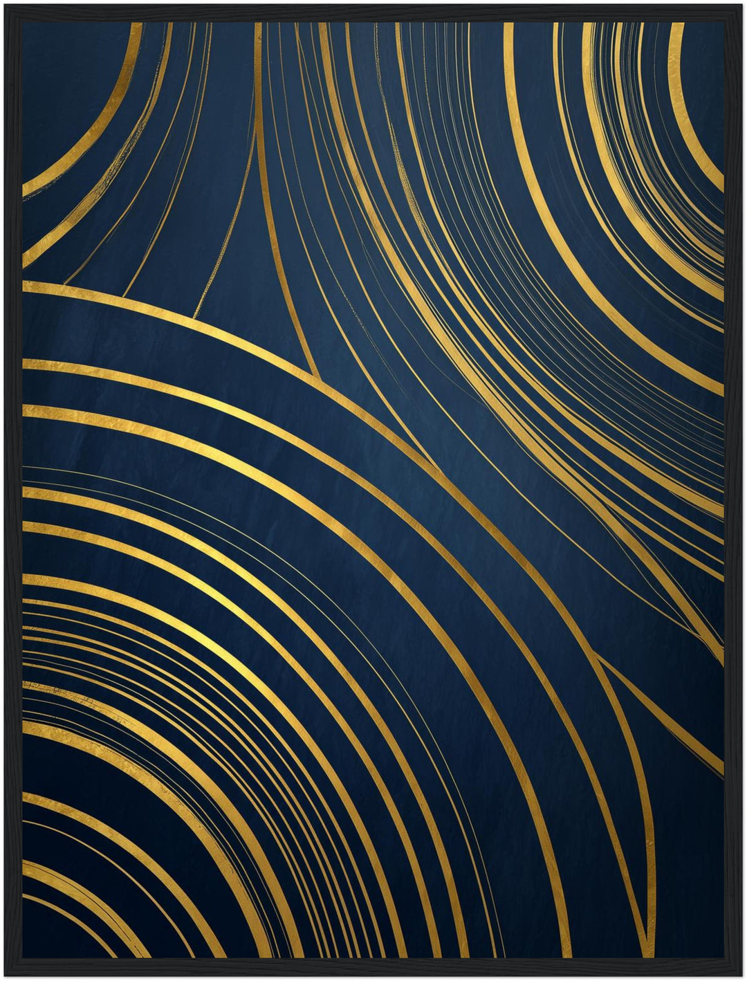 Goldene Linien auf Blau Poster abstrakt – mattes Kunstdruck-Papier – Ansicht 5