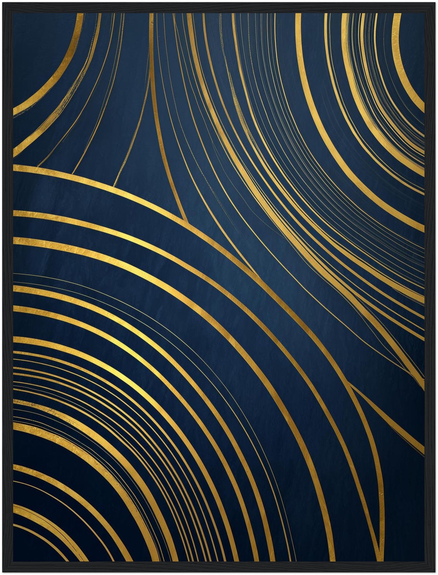 Goldene Linien auf Blau Poster