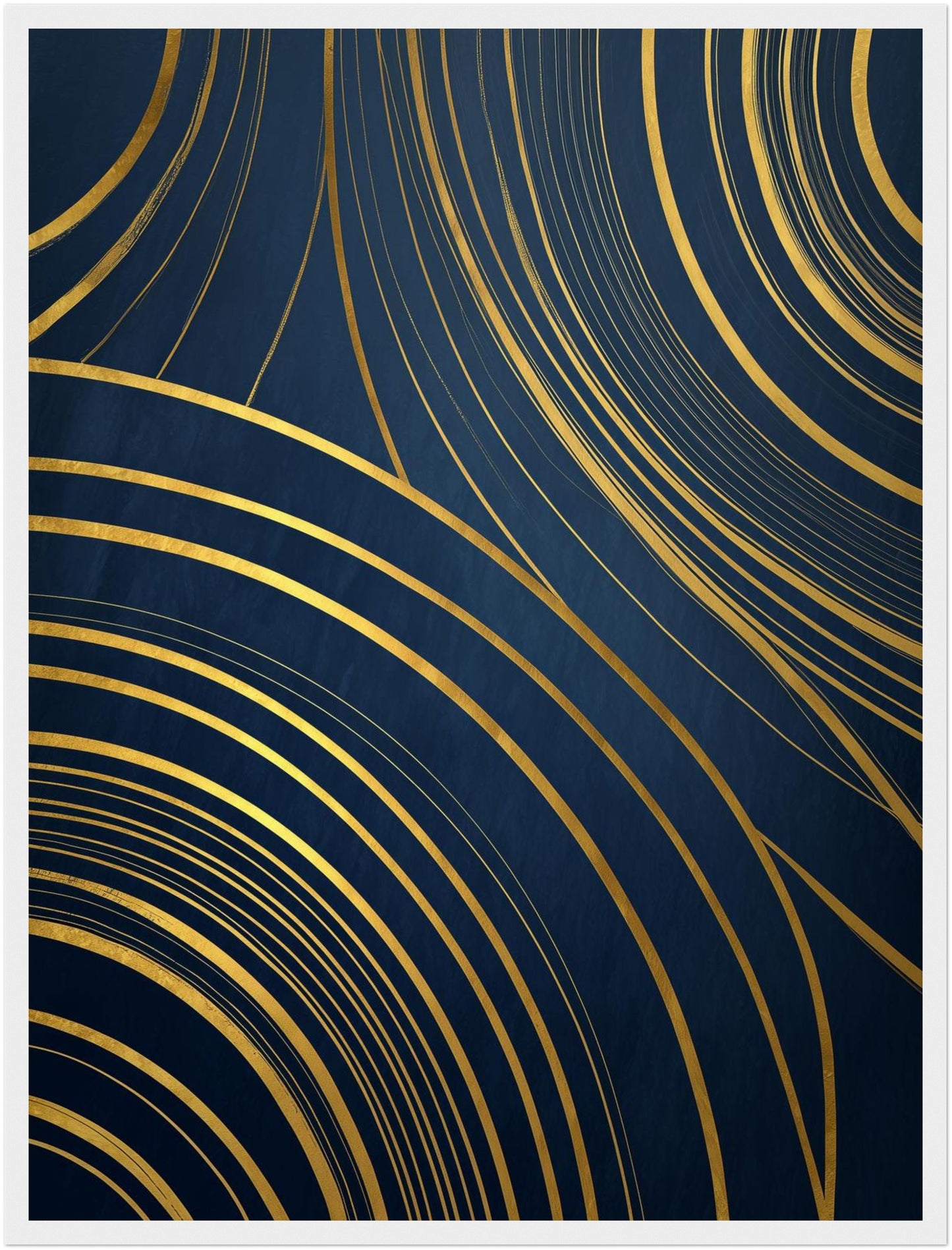 Goldene Linien auf Blau Poster