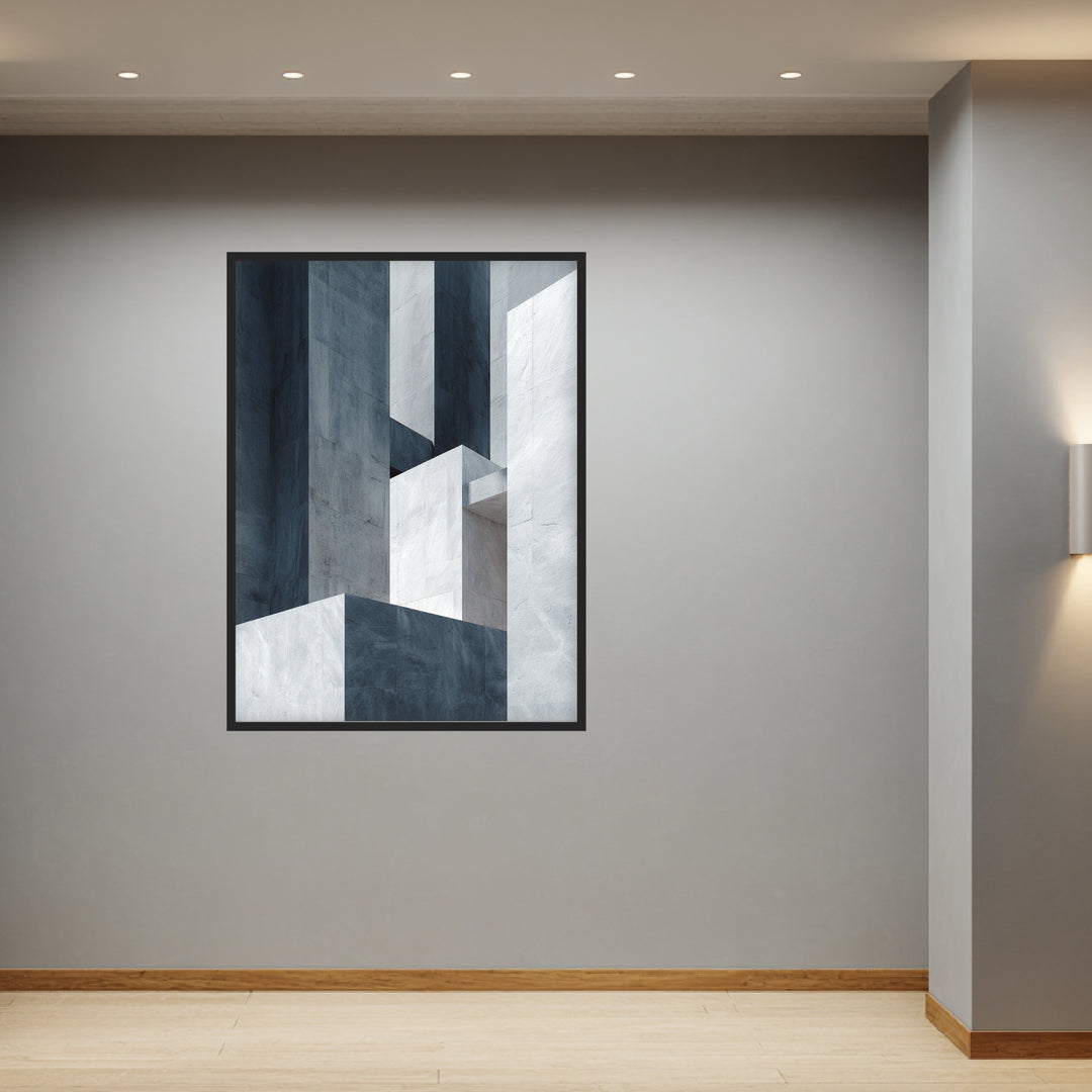 Graue Architektur Formen Poster abstrakt – mattes Kunstdruck-Papier – Ansicht 3