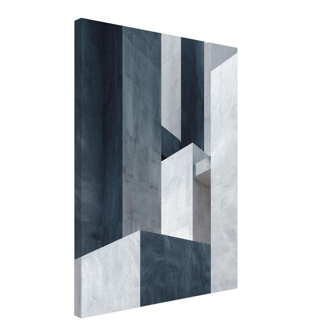 Graue Architektur Formen Leinwandbild abstrakt – Leinwand auf Holzrahmen – Ansicht 2