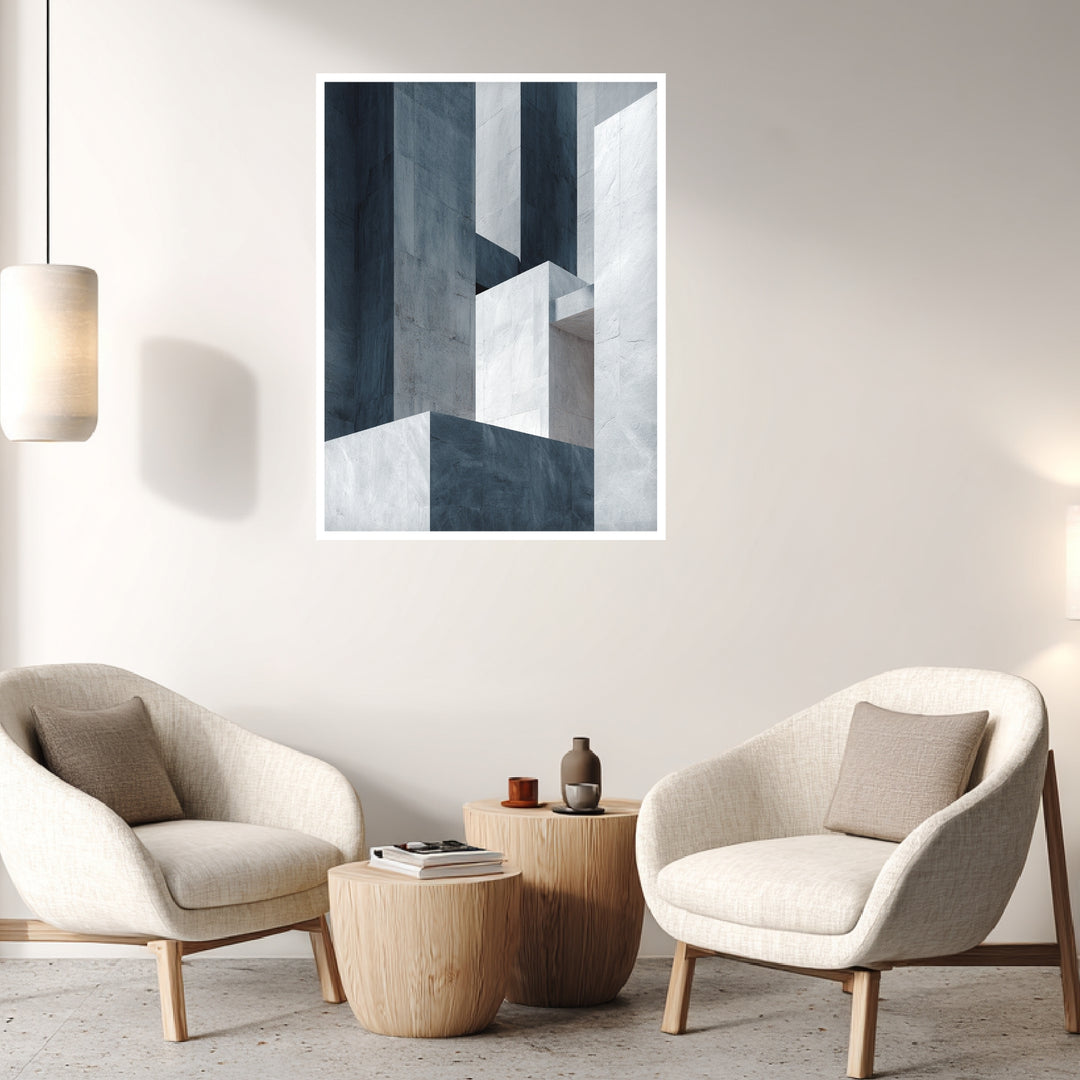 Graue Architektur Formen Poster abstrakt – mattes Kunstdruck-Papier – Ansicht 4